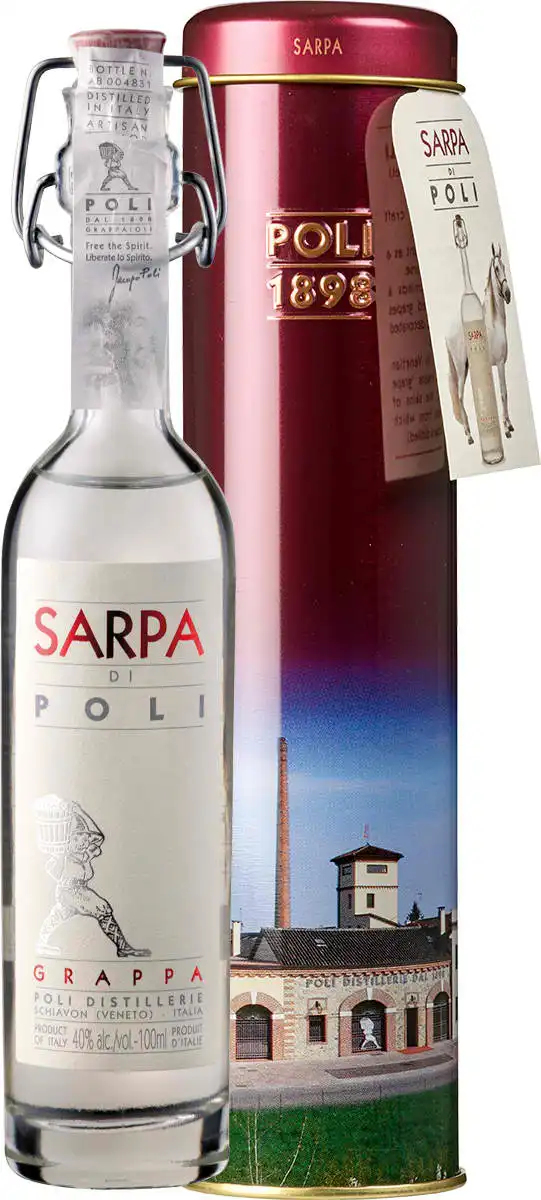 Grappa Sarpa di Poli Baby   - in Geschenkröhre - Grappa Sarpa di Poli Baby   - in Geschenkröhre -